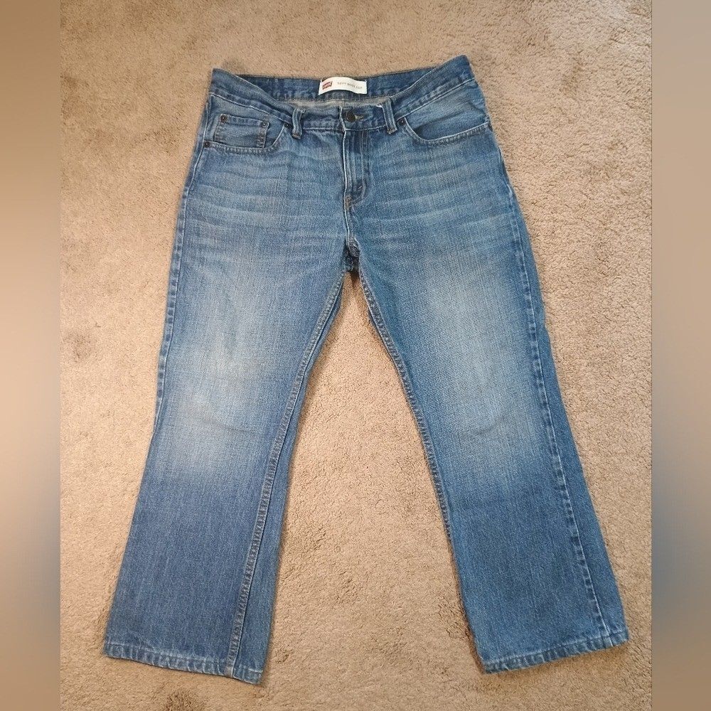 Levis 527 Slim Bootcut Mens Jeans Medium Wash Blue Denim 30x25